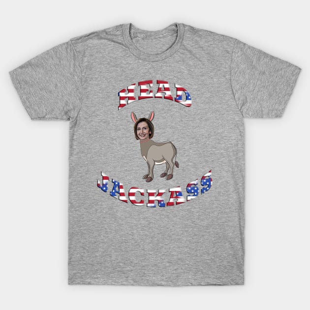 Funny Pelosi Head Jackass T-Shirt by Roly Poly Roundabout